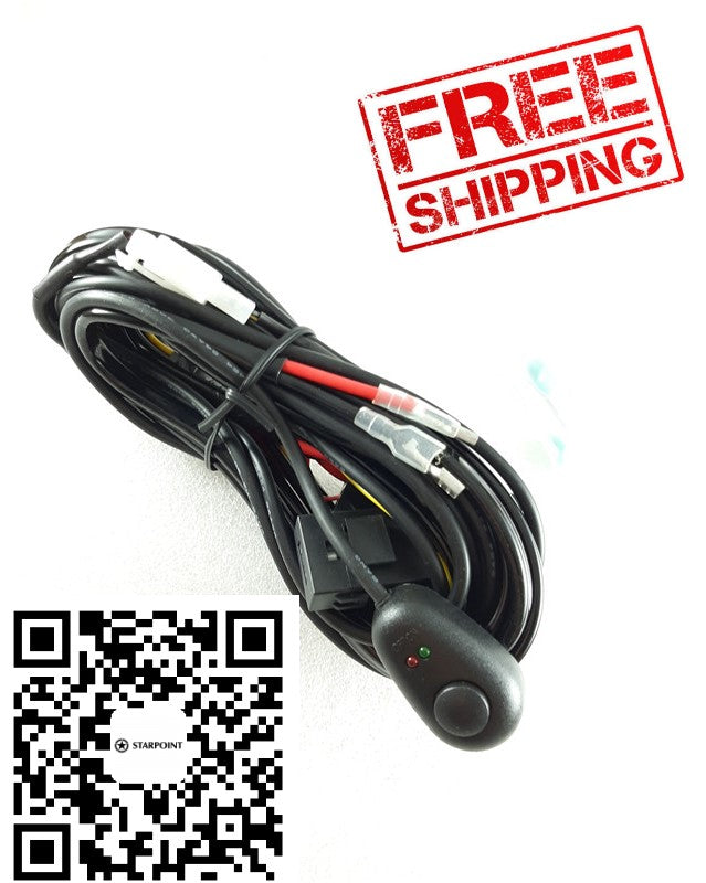 LED light bar wire harness Kit With Switch relay for drving light Bar 12V 40A