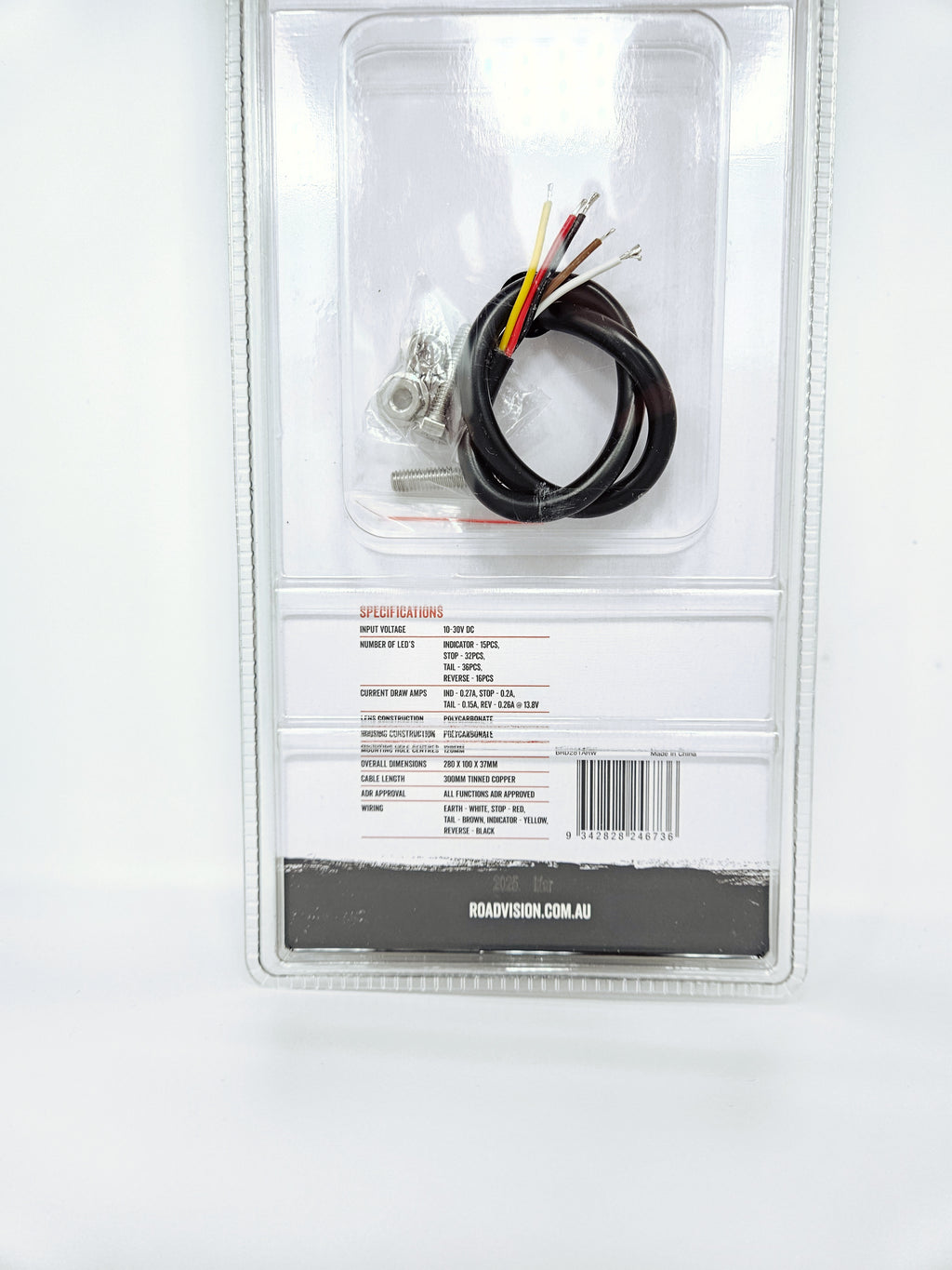 Roadvision LED Rear Combination Lamp 10-30V Stop/Tail/Ind/Rev/Ref 285x105mm Dynamic Glow Tail