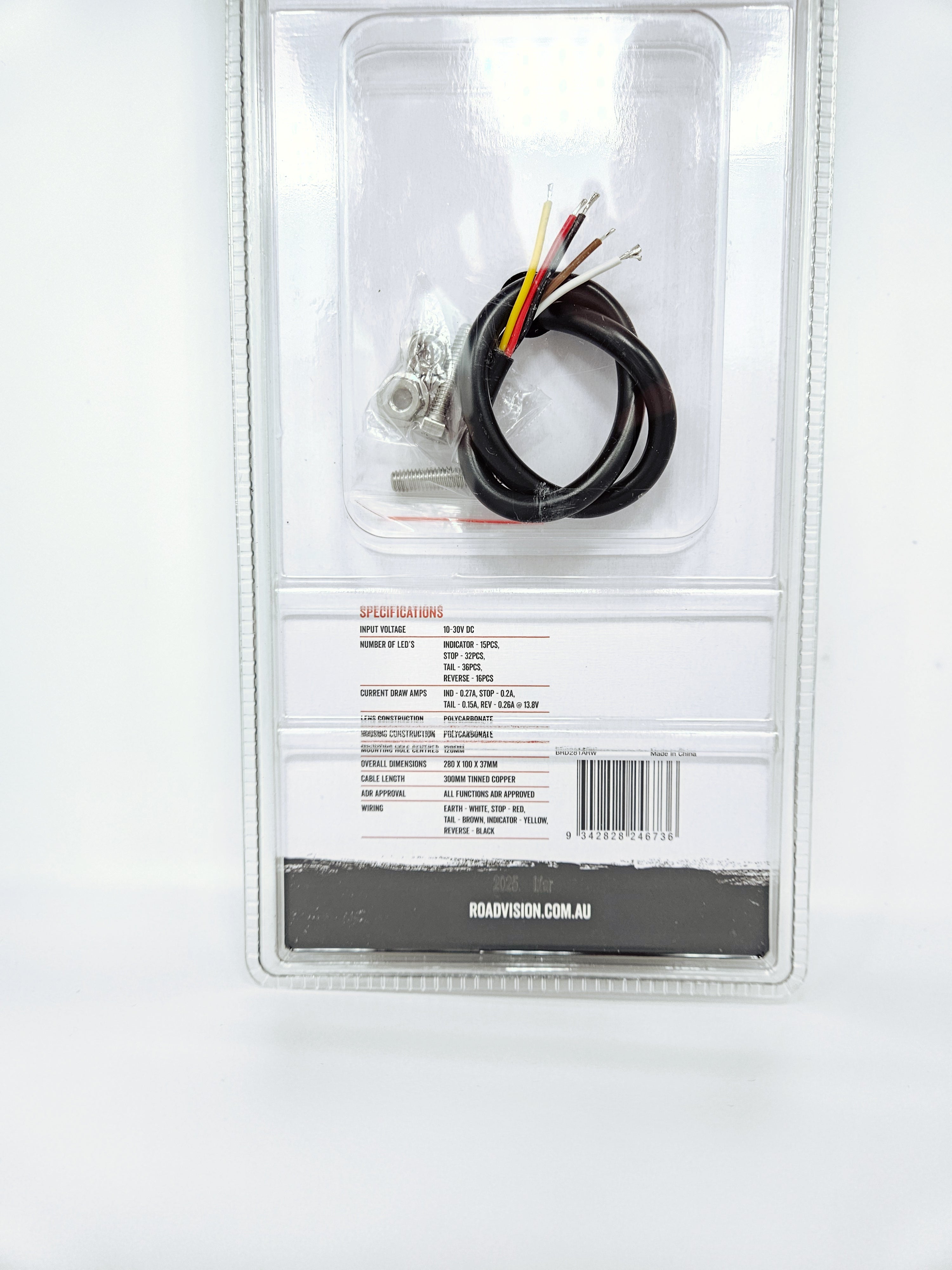 Roadvision LED Rear Combination Lamp 10-30V Stop/Tail/Ind/Rev/Ref 285x105mm Dynamic Glow Tail