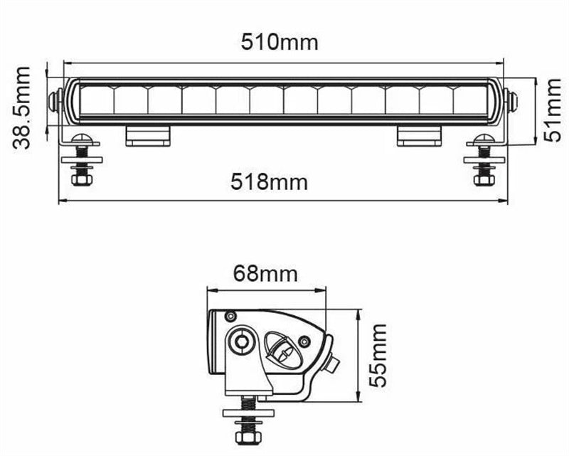 Titan Lighting 20" Slim Light bar, 90w Combo beam Single Row LED Light Bar