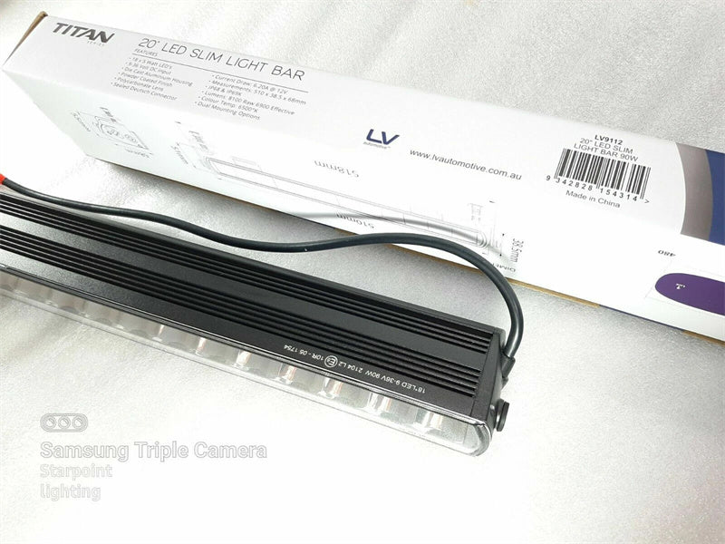 Titan Lighting 20" Slim Light bar, 90w Combo beam Single Row LED Light Bar