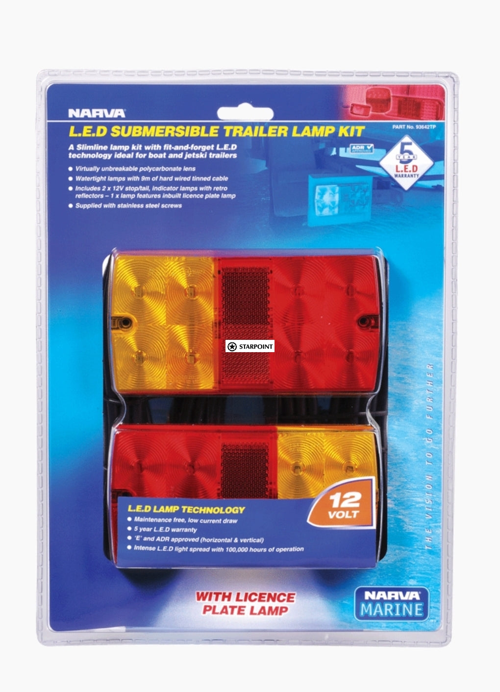 Narva 12 VOLT MODEL 36 LED SLIMLINE SUBMERSIBLE TRAILER LAMP PACK