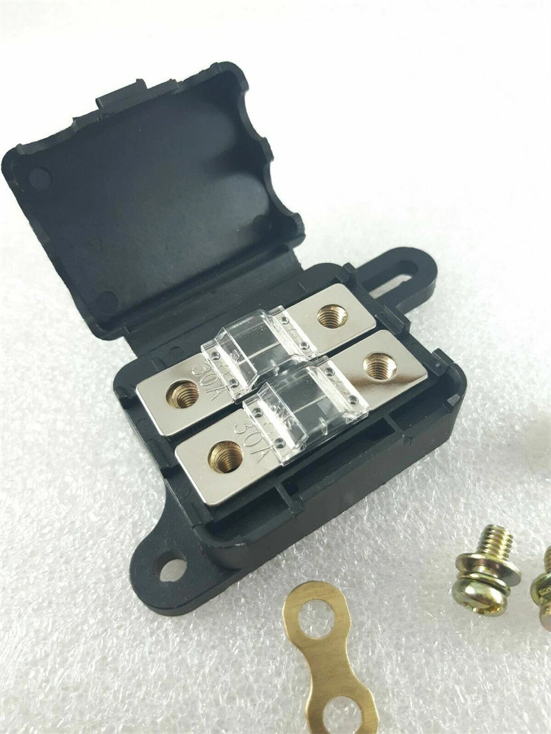 Twin Midi Fuse Holder Kit suits - Dual Battery or Caravan inc 3 x 30 Amp fuses