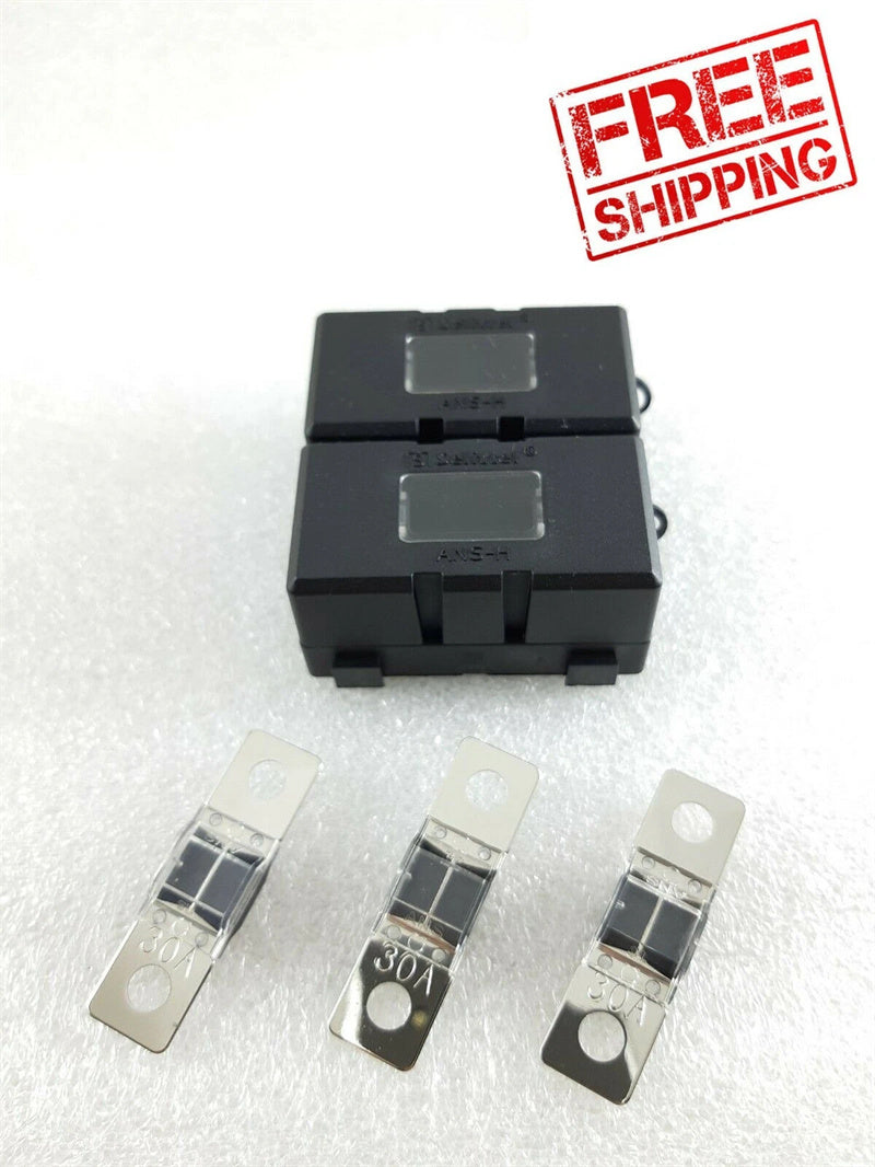 Midi Fuse Kit 2 x ANS Holder + 3 x 30 AMP Fuses Dual Battery Caravan