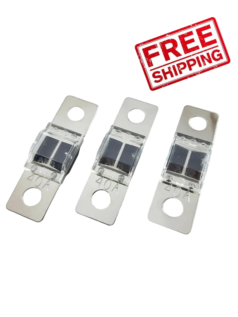 3 x 40 Amp ANS FUSE - SUIT DUAL BATTERY or SOLAR 40 Amp Bolt Down Midi Fuse