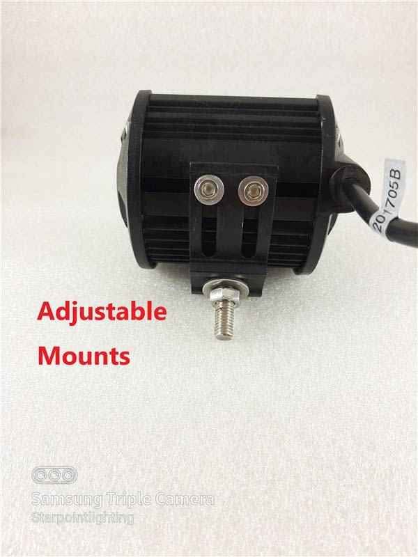 Pair 4 inch LED Work Light Kits with Number Plate Holder for Reverse Auxiliary Lights