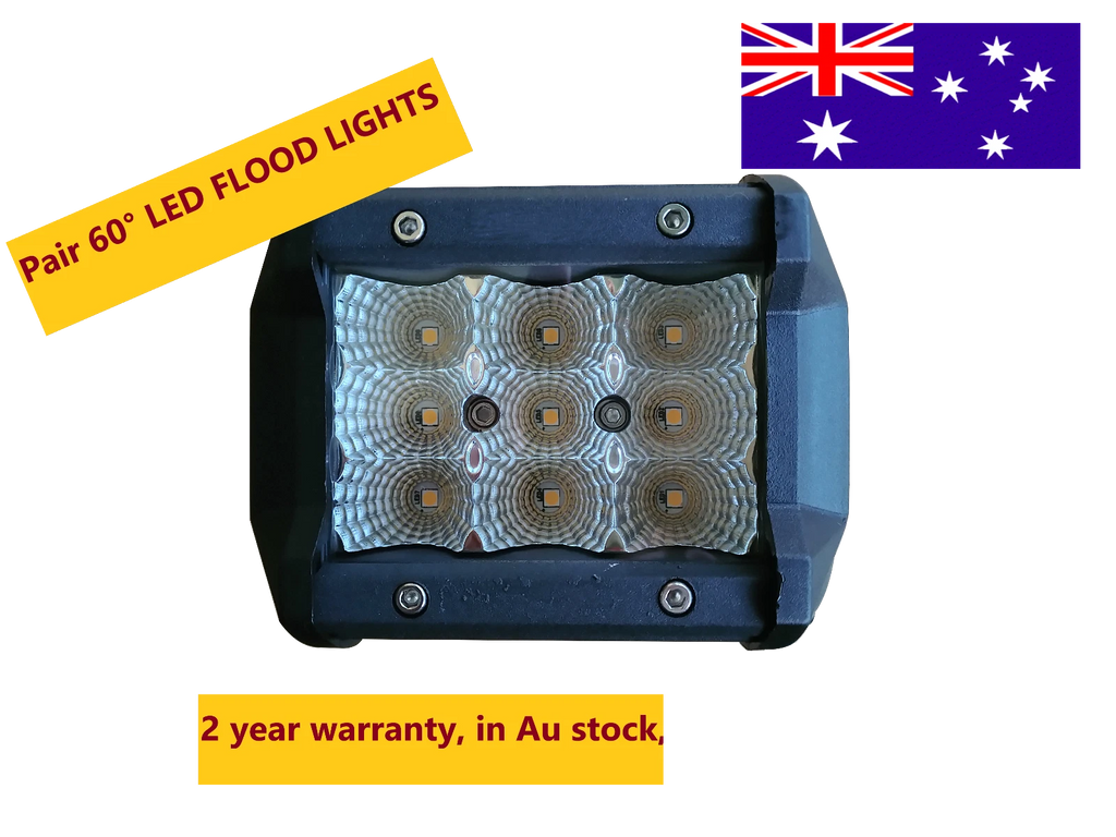 Pair 4 inch LED Work Light Kits with Number Plate Holder for Reverse Auxiliary Lights