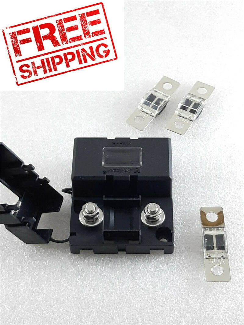 Midi Fuse Kit -  2 x Holders + 3 x 50 Amp Fuse Dual Battery Aust Stock Fast Post