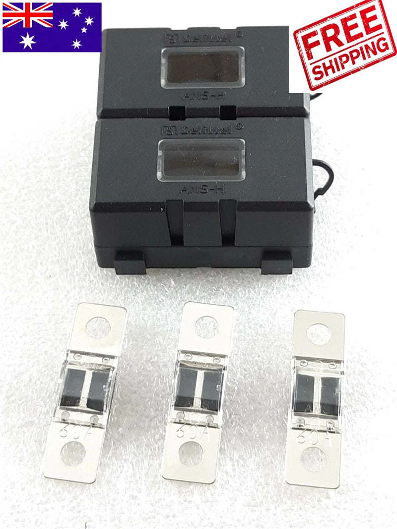 Midi Fuse Kit to suit Redarc BCDC1250D - 2 x Holders and 3 x 60 Amp Fuse