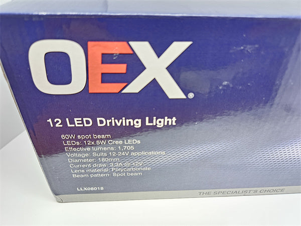 OEX 7 Inch LED Driving Light Round 10-30V 12 LED 40W Spot Beam
