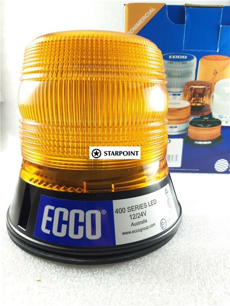 LED Beacon Amber Permanent Mount ECCO 12v 24v 153mm x 143mm Traffic Control