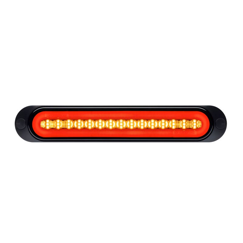 LED Rear Indicator/Tail/Combo/Stop/Reverse Lamp Glowtech 12V Blacked Out Lens Surface Mnt 252x45mm