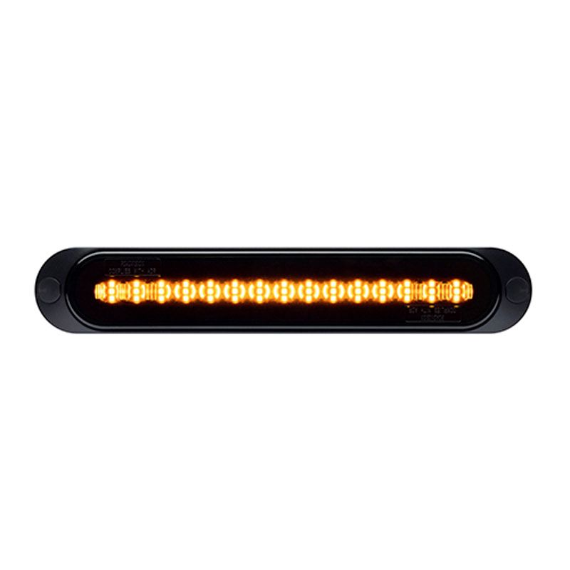 LED Rear Indicator/Tail/Combo/Stop/Reverse Lamp Glowtech 12V Blacked Out Lens Surface Mnt 252x45mm