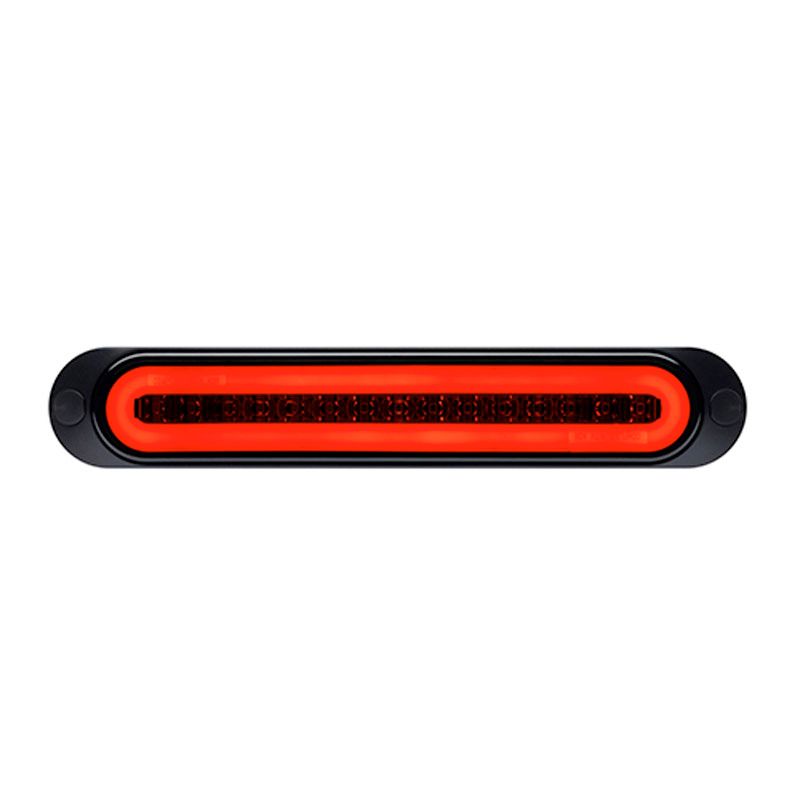LED Rear Indicator/Tail/Combo/Stop/Reverse Lamp Glowtech 12V Blacked Out Lens Surface Mnt 252x45mm