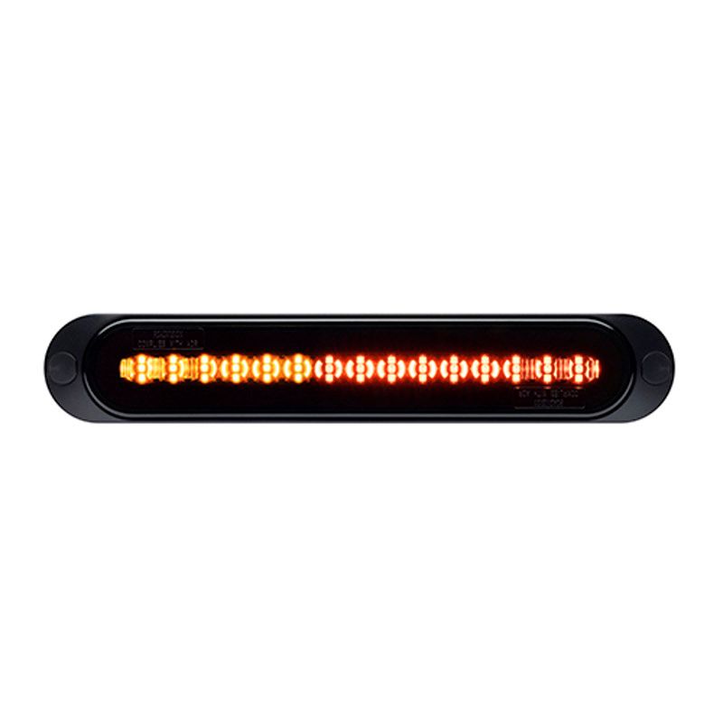 LED Rear Indicator/Tail/Combo/Stop/Reverse Lamp Glowtech 12V Blacked Out Lens Surface Mnt 252x45mm