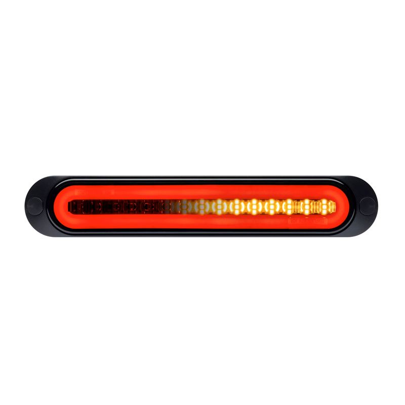 LED Rear Indicator/Tail/Combo/Stop/Reverse Lamp Glowtech 12V Blacked Out Lens Surface Mnt 252x45mm