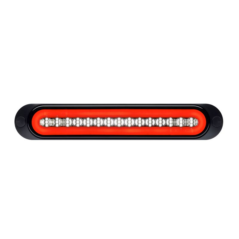 LED Rear Indicator/Tail/Combo/Stop/Reverse Lamp Glowtech 12V Blacked Out Lens Surface Mnt 252x45mm