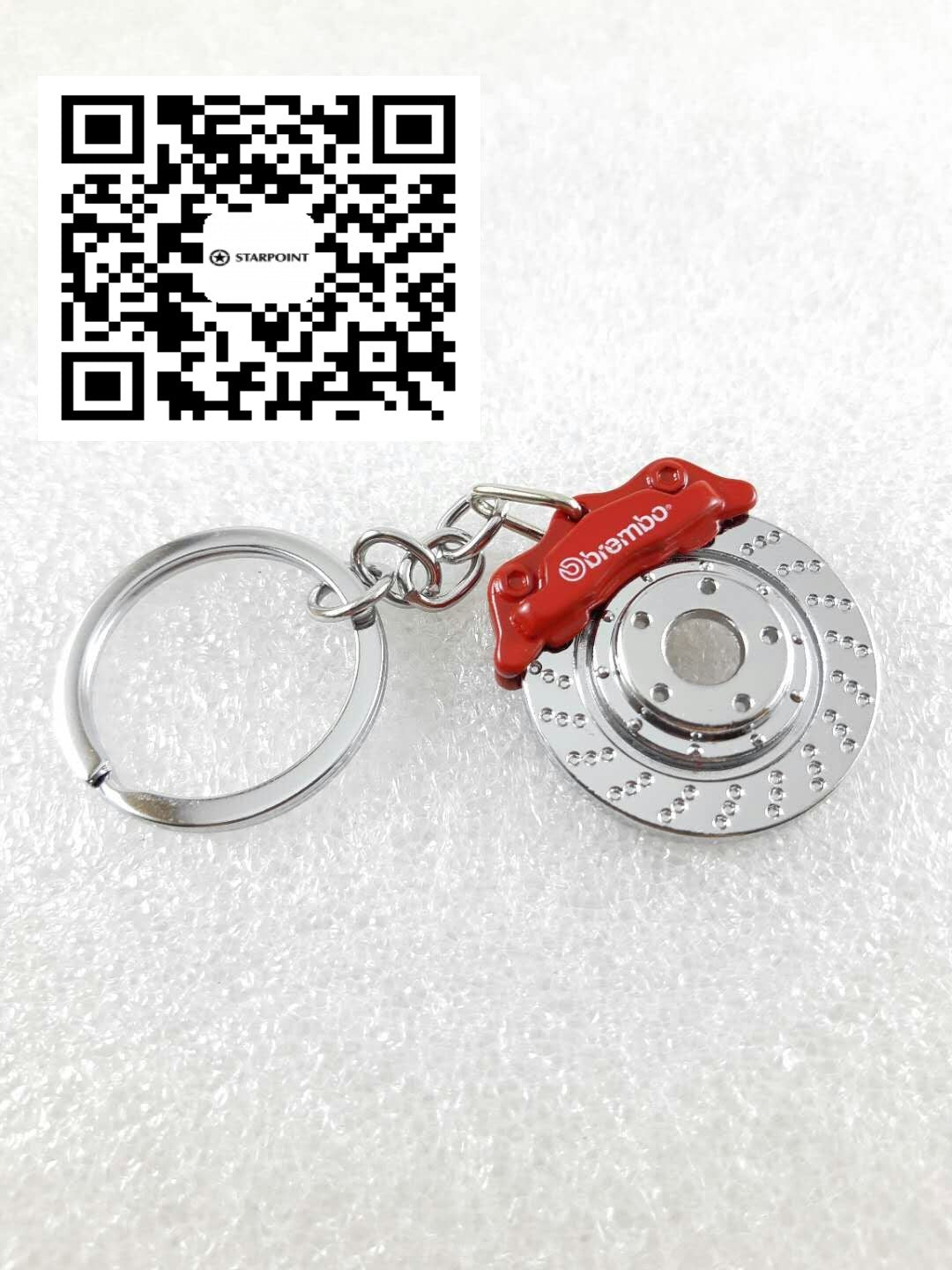 Red Brembo Disc Brake Caliper Red Keychain Keyring
