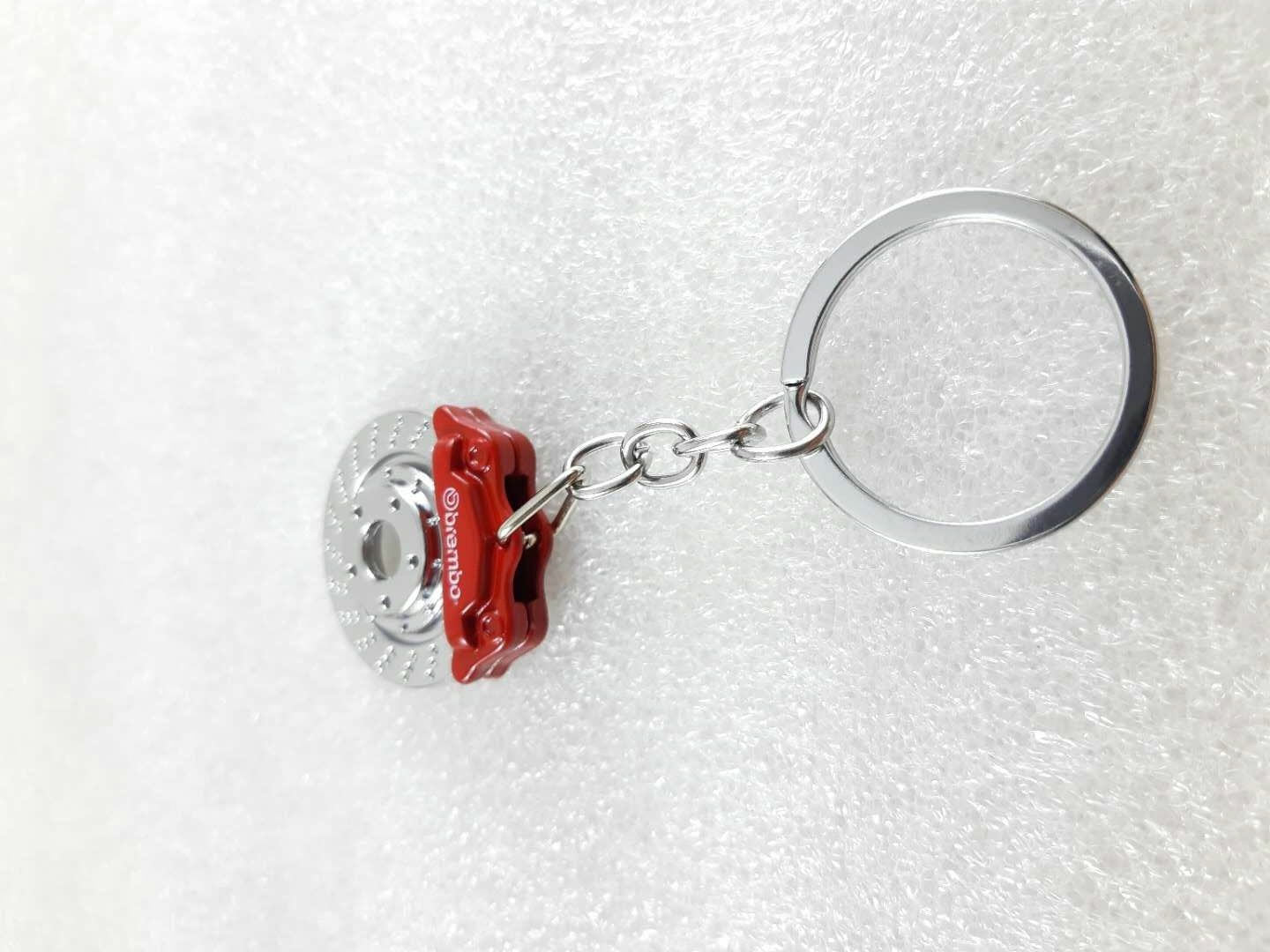 Red Brembo Disc Brake Caliper Red Keychain Keyring