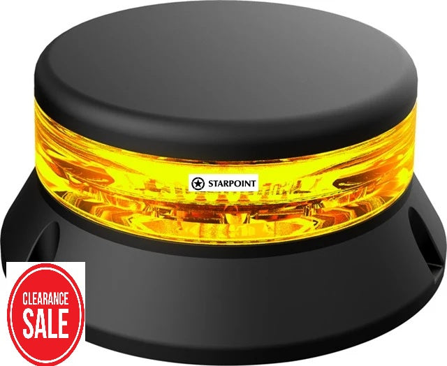 Low Voltage Micro LED Beacons, 10-30V Amber Class 1 LED Beacon With Permanent Mount