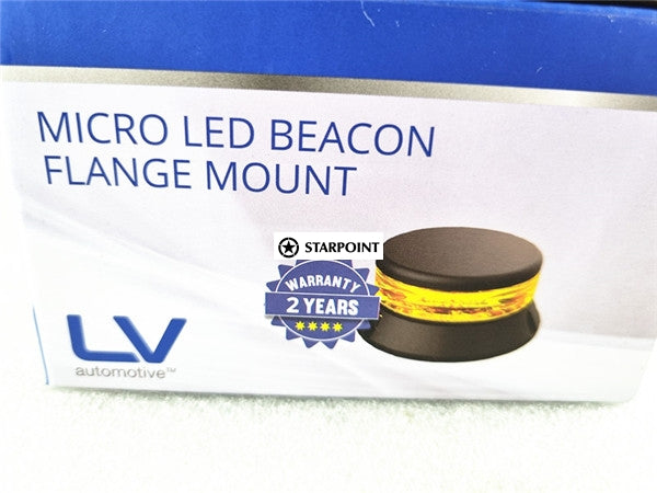 Low Voltage Micro LED Beacons, 10-30V Amber Class 1 LED Beacon With Permanent Mount