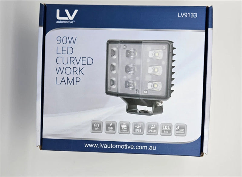 Curved LED Work Light 120 Degree Ultra Wide Flood Beam 9-36V 9500LM IP69K