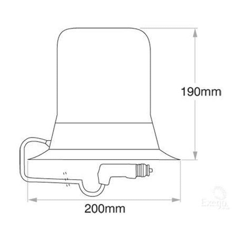 ECCO Amber Beacon Magnetic Mount Halogen Class 1 - 166mm x 185mm