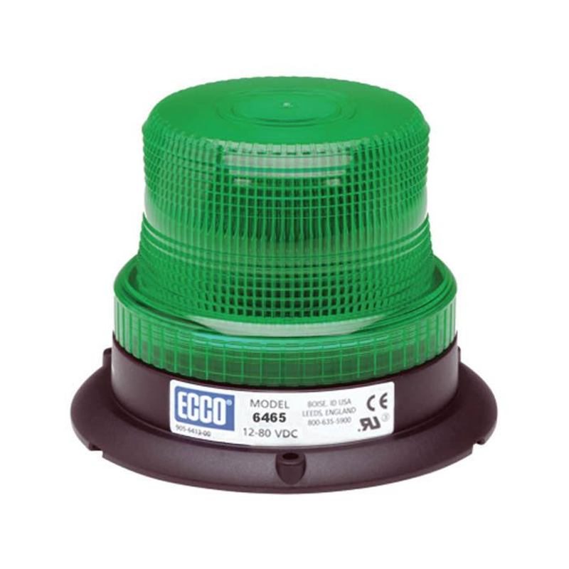 LED Emergency Beacon Green ECCO 12 to 80 Volt Operation Permanent Mount
