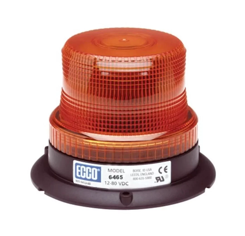 LED Emergency Beacon Amber ECCO 12 to 80 Volt Operation - Permanent Mount