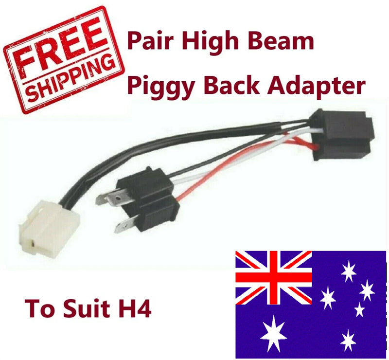 2 Piggy Back Adapter H4 for High Beam Wiring Adaptor Inline H4 Splice Adapter