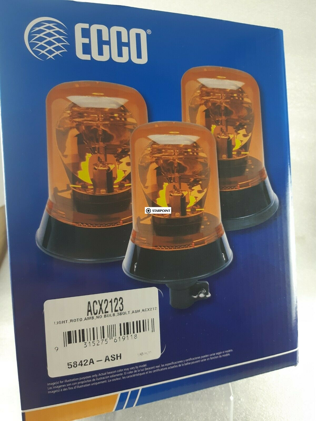 Amber Beacon Halogen 12/24v Permanent Mount ACX2123 Revolving Beacon 178 x 153mm