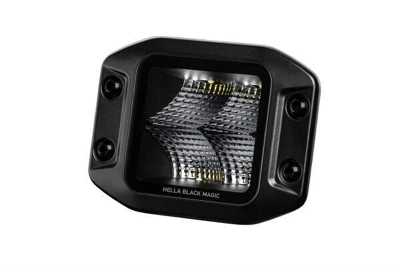 Hella Black Magic LED Cube Light Kit 3.2” Flood Beam Flush Mount 12V/24V