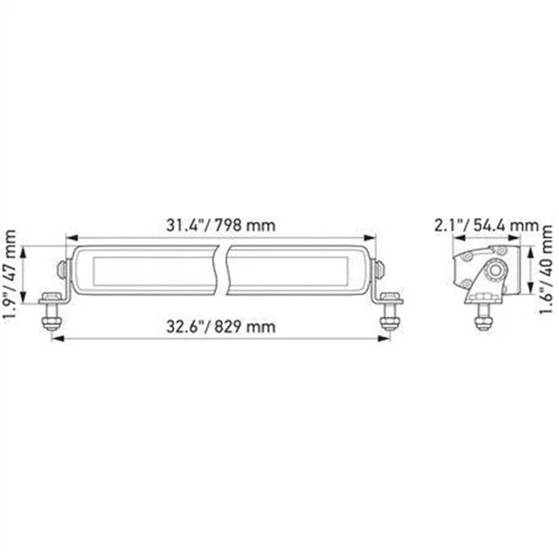 Hella Black Magic 32 Inch Light Bar Spot 10-30V 165W 21 LED 9000LM IP69K 5700K