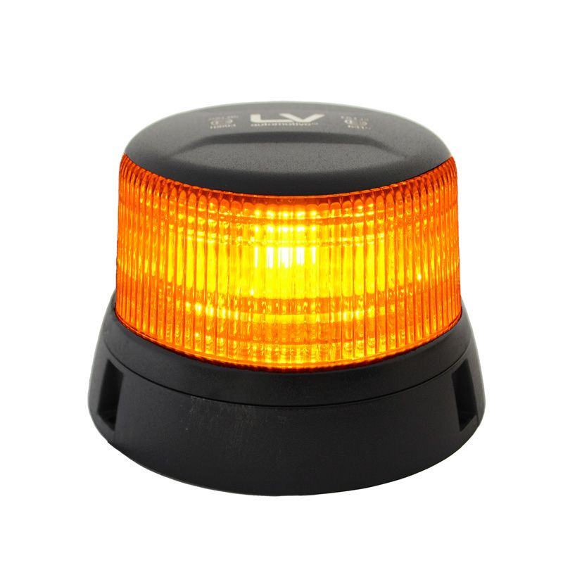 Low Voltage Mini Class 1 LED Beacon, 10-30V Amber LED Beacon with Flange Mount