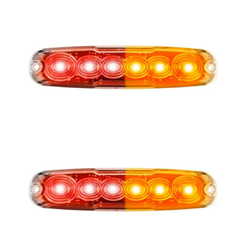 Pair LED Autolamps Stop/Tail/Indicator Light LED 12-24V Low Profile Clear Lens