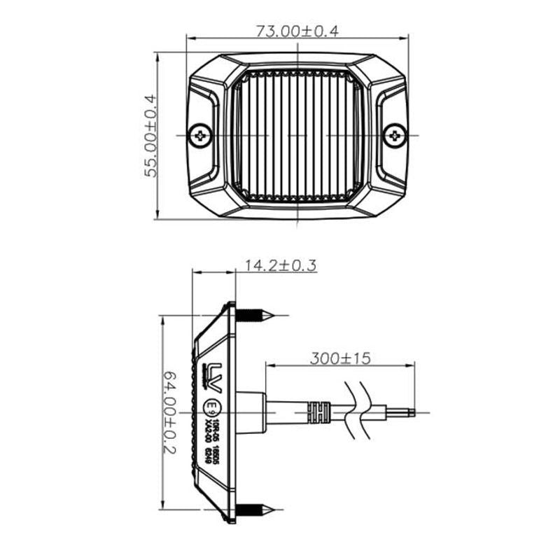 Low Voltage 12W LED Warning Modules, 12 W Amber/White LED Warning Light