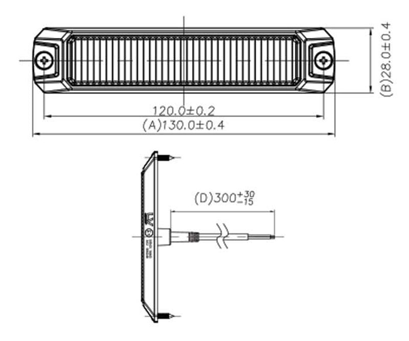 Low Voltage 18 W LED Warning Modules, LV9624A 10-30V Amber LED Warning Light