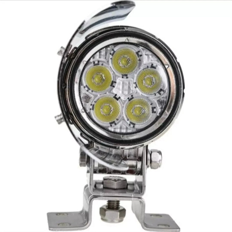 LED Truck Mirror Light with Shield 12v 24v Loading Light - Mirror Mount Chrome