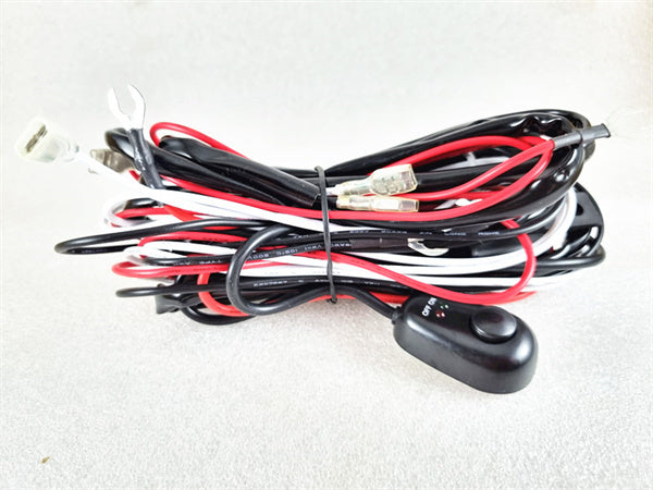 LED Wire Harness Kit , Wiring loom With 2-Way Switch for Car Work Lights 12V 40A