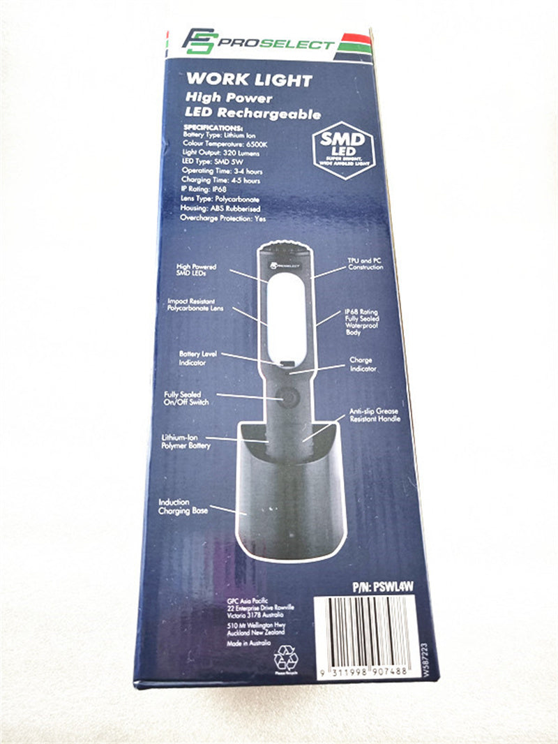Rechargeable LED Handheld Work Light, COB LED Inspetion Light for Workshop, car