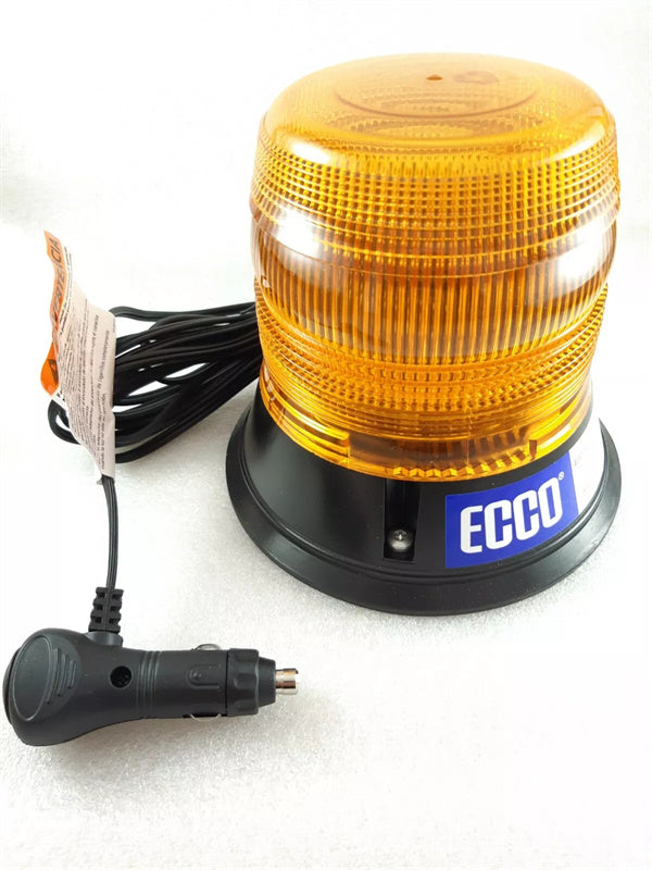 ECCO LED Amber Warning Beacon Magnetic Mount+ Cigarette Plug - Traffic Control 12/24v