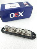 Negative Bus Bar 4 Stud Stainless Steel Marine or Automotive 210 Amp