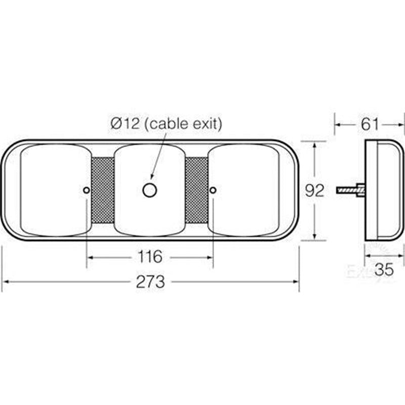 NARVA LED Combination Lamp 9-33V LED Stop/Tail/Indicator/Reverse Lamp 94210