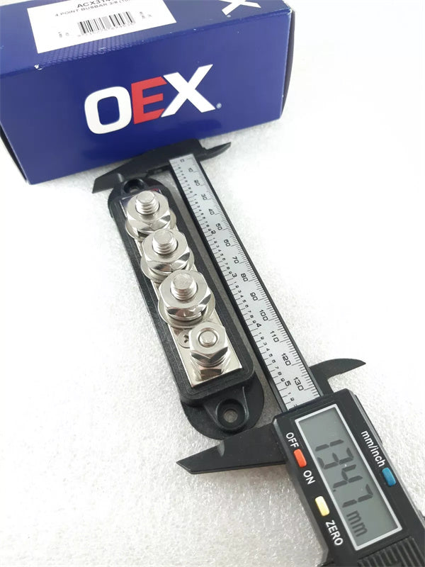 Negative Bus Bar 4 Stud Stainless Steel Marine or Automotive 210 Amp