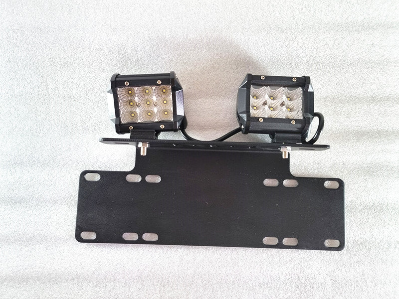 Pair 4 inch LED Work Light Kits with Number Plate Holder for Reverse Auxiliary Lights