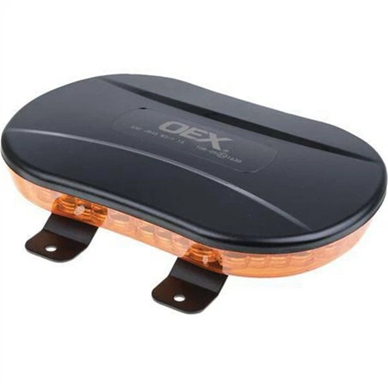 OEX 12/24V Low Profile Minibar Amber LED Amber Lens Bracket Mount IP67