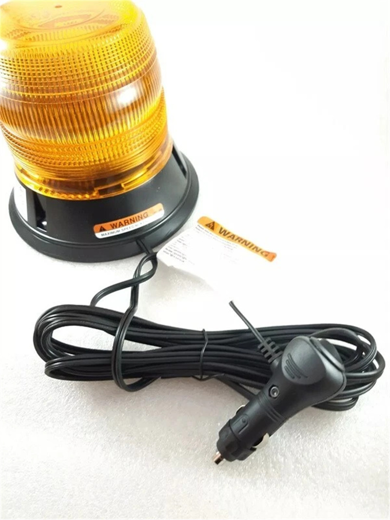 LED Amber Warning Beacon Magnetic Base + Cigarette Plug - Traffic Control