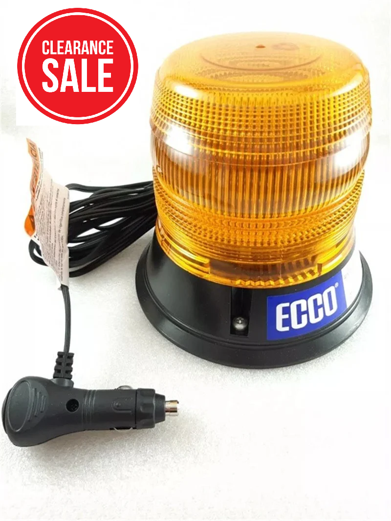 LED Amber Warning Beacon Magnetic Base + Cigarette Plug - Traffic Control