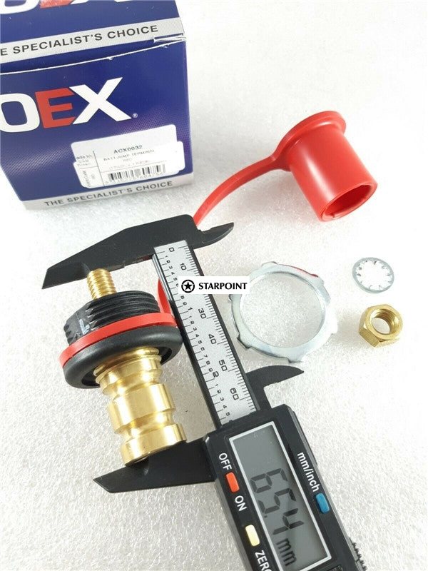 Positive Jump Start Stud - 20mm Brass Insulated Single Stud