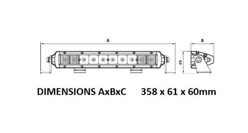 Roadvision 12" LED Light Bar SRE2 11-32V 10x5W 50W 4528lm Combo Beam IP68 Single